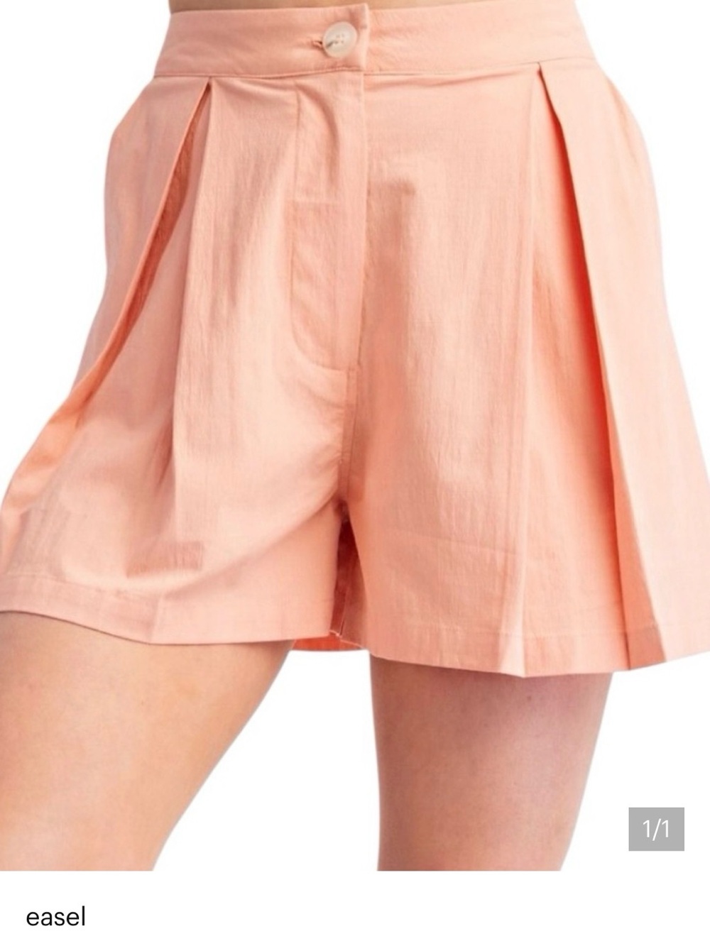 EASEL NWT CORAL HIGH-WAIST PLEATED SHORTS